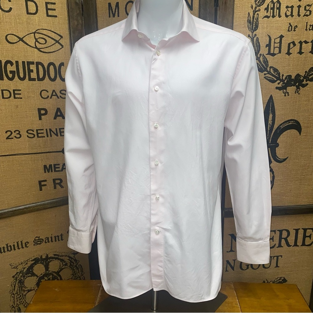 Ermenegildo Zegna Light Pink Spread Collar Dress Shirt, 17.5 - 44